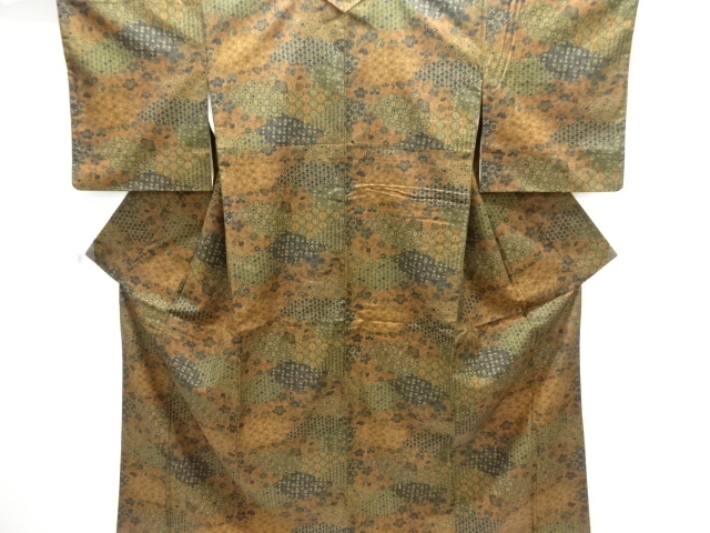 寄せ柄手織り紬着物